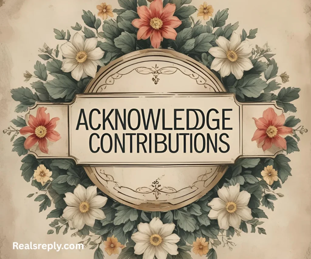 Acknowledge Their Contributions