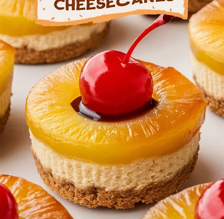 Mini Pineapple Upside-Down Cheesecakes – A Perfect Bite-Sized Tropical Dessert