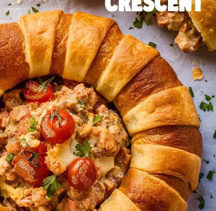 Rotel Chicken Sausage & Cream Cheese Crescent Bake