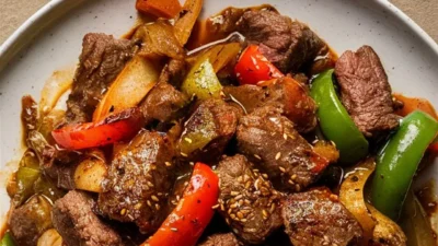 Pepper Steak with Bell Peppers and Onion